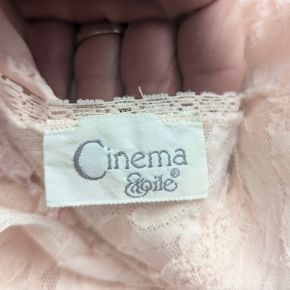 Vintage Cinema Etoile Pink Soft Nylon Lace Bodice Ballet Midi Fairy Nightgown - Picture 9 of 9